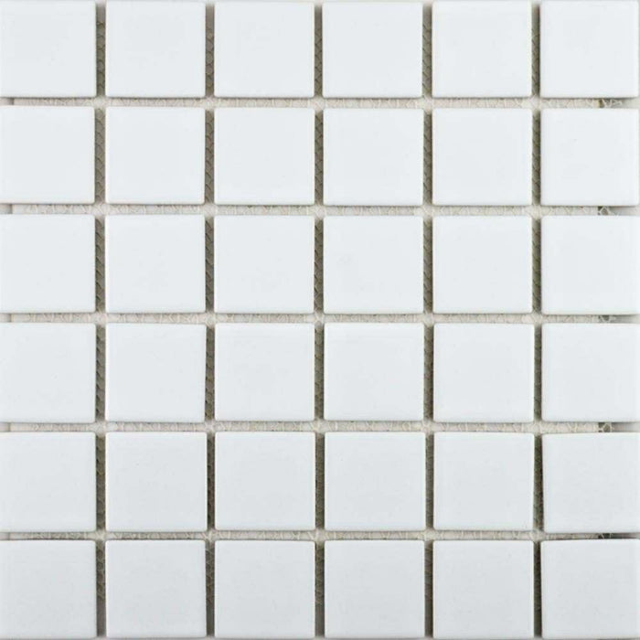 Splendour Pixel 306x306 White Square Gloss Tiles - Unbeatable Bathrooms