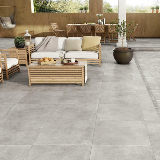 Splendour Plaster Grey Concete Effect Slabs Tiles - Unbeatable Bathrooms