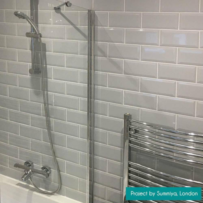 Splendour Retro 200x100 Bevelled Grey Gloss Metro Tiles - Unbeatable Bathrooms
