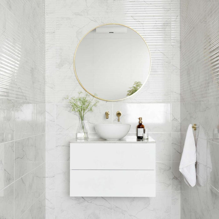 Splendour Riva 300X600 White Gloss Marble Effect Decor Wall Tiles - Unbeatable Bathrooms
