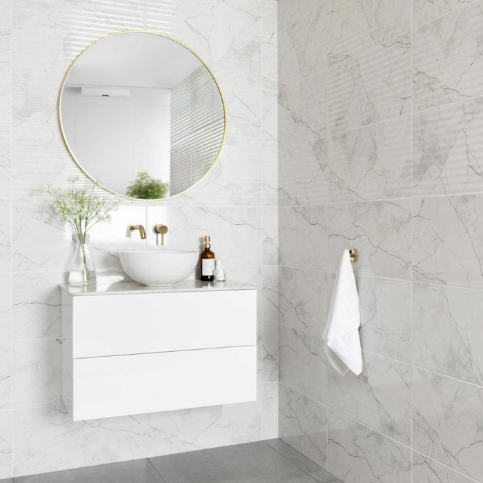 Splendour Riva 300X600 White Gloss Marble Effect Wall Tiles - Unbeatable Bathrooms