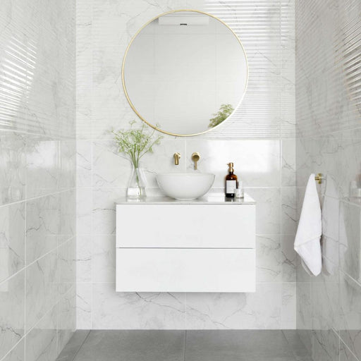 Splendour Riva 300X600 White Gloss Marble Effect Wall Tiles - Unbeatable Bathrooms