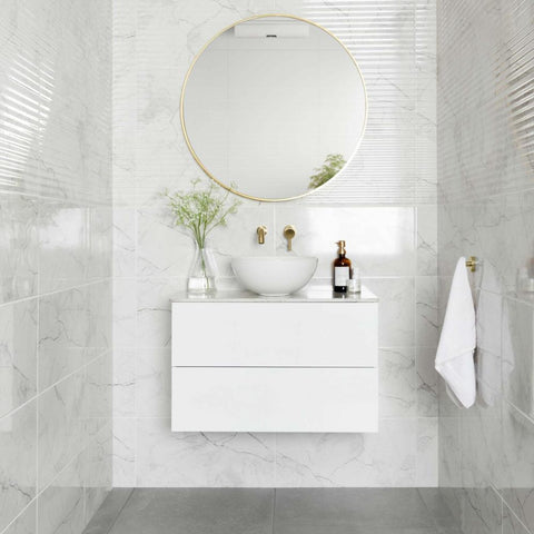 Splendour Riva 300X600 White Gloss Marble Effect Wall Tiles - Unbeatable Bathrooms