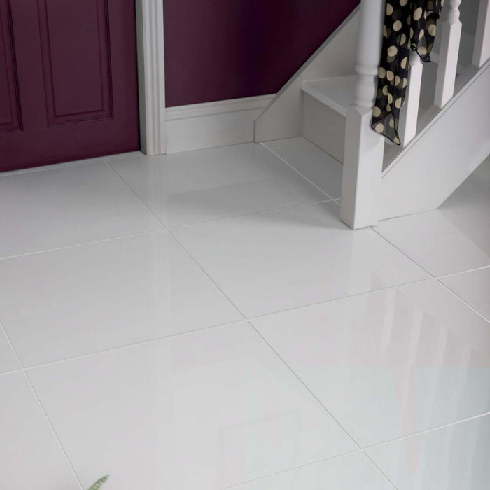 Splendour Snow 600x600 White Tiles - Unbeatable Bathrooms