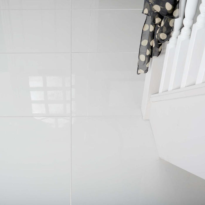 Splendour Snow 600x600 White Tiles - Unbeatable Bathrooms