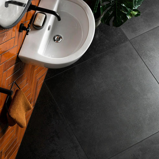Splendour Stardust 898x898 Black Lapato Tiles - Unbeatable Bathrooms