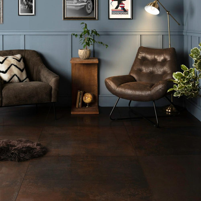 Splendour Stardust 898x898 Oxide Brown Semi Polished Metallic Tiles - Unbeatable Bathrooms