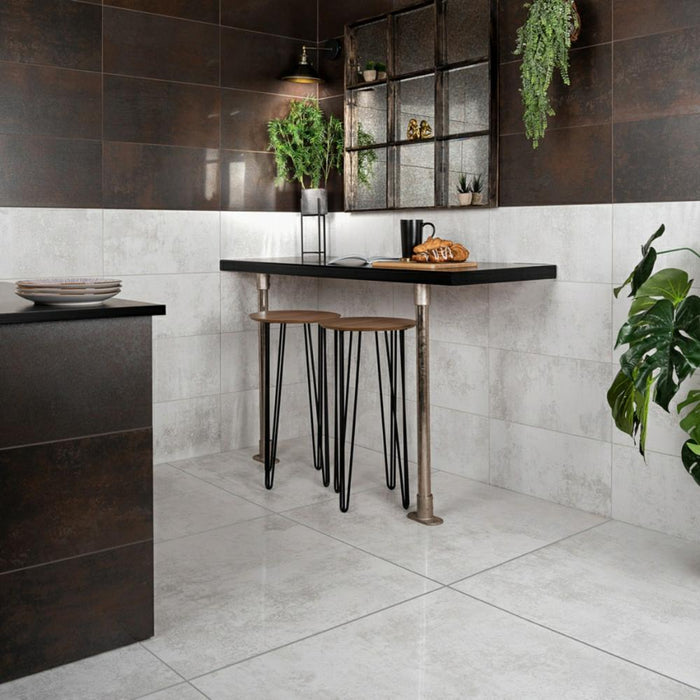 Splendour Stardust 898x898 White Semi Polished Stone Effect Tiles - Unbeatable Bathrooms