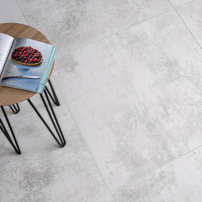 Splendour Stardust 898x898 White Semi Polished Stone Effect Tiles - Unbeatable Bathrooms