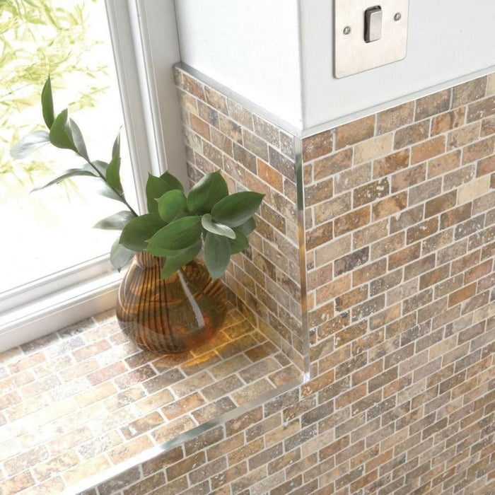 Splendour Straight Edge Metal Trim Brushed Effect 12.5mm - Unbeatable Bathrooms