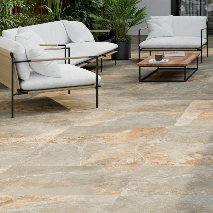 Splendour Strato 900x600 Outdoor Light Natural Grey Slate Effect Matt Slabs Tiles - Unbeatable Bathrooms