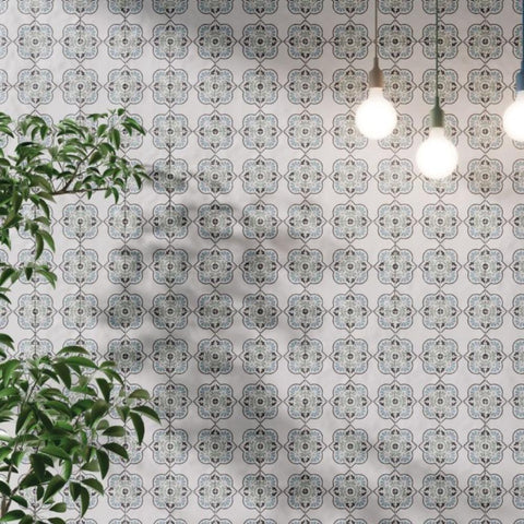 Splendour Tanger 123x123 Blue Petals Tiles - Unbeatable Bathrooms