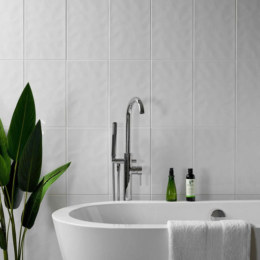 Splendour Timeless 250x200 Bumpy White Gloss Tiles - Unbeatable Bathrooms