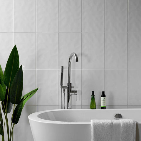 Splendour Timeless 250x200 Bumpy White Gloss Tiles - Unbeatable Bathrooms