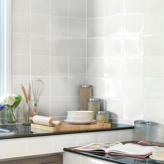 Splendour Timeless 150x150 Matt White Flat Tiles - Unbeatable Bathrooms