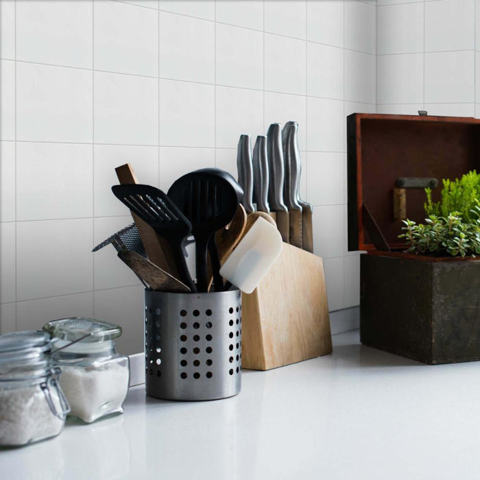 Splendour Timeless 150x150 Matt White Flat Tiles - Unbeatable Bathrooms