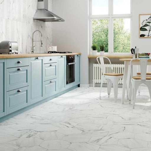 Splendour Venato 285x330 Hexagon Marble Effect Tiles - Unbeatable Bathrooms