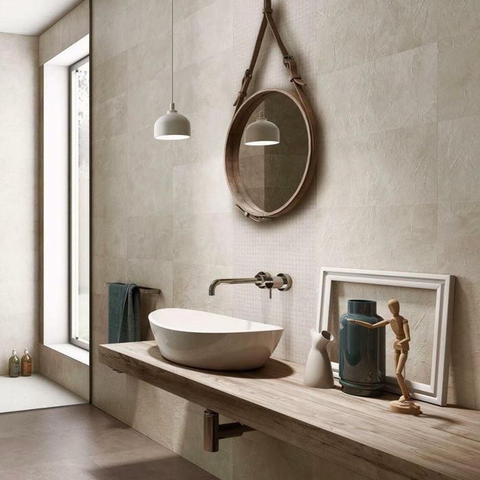 Splendour Venice 500x200 Inlay Moon Concrete Effect Tiles - Unbeatable Bathrooms