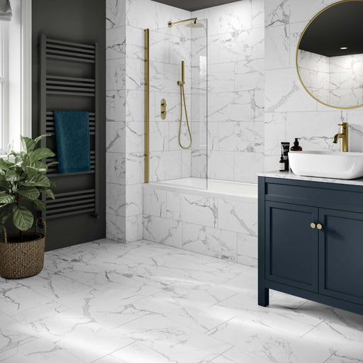 Splendour Versailles 600x300 Carrara Marble Effect Matt Tiles - Unbeatable Bathrooms