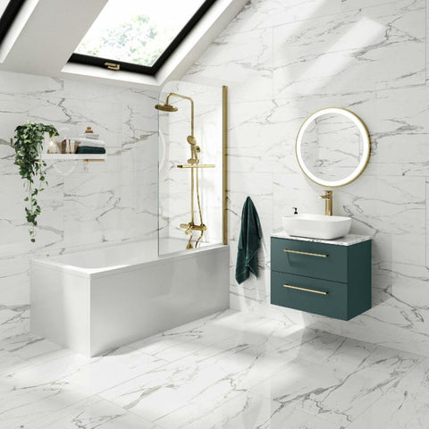 Splendour Versailles 600x1200 Carrara Marble Effect Polished Tiles - Unbeatable Bathrooms