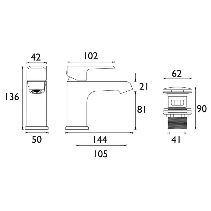 Bristan Polo Basin Mixer With Clicker Waste - Chrome - Unbeatable Bathrooms