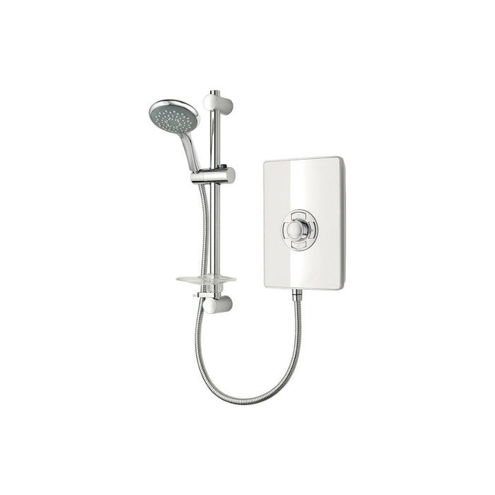 Triton Aspirante Contemporary Electric Shower - White Gloss - Unbeatable Bathrooms