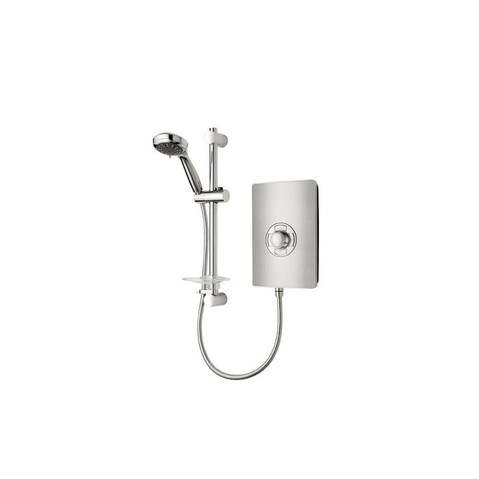 Triton Aspirante Contemporary Electric Shower - Brushed Steel - Unbeatable Bathrooms