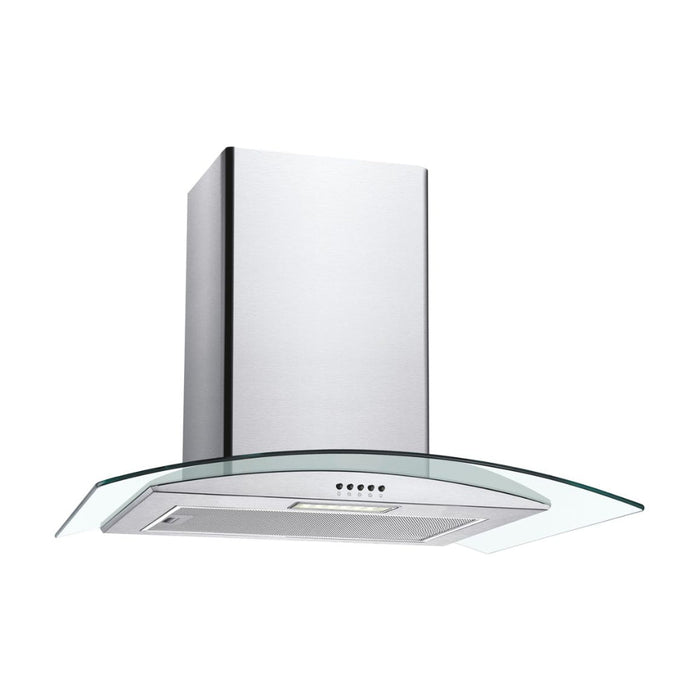 Unbranded CGM70NX 70cm Curved Glass Chimney Hood - St/Steel & Glass - Unbeatable Bathrooms