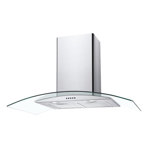 Unbranded CGM90NX/1 90cm Curved Glass Chimney Hood - St/Steel & Glass - Unbeatable Bathrooms