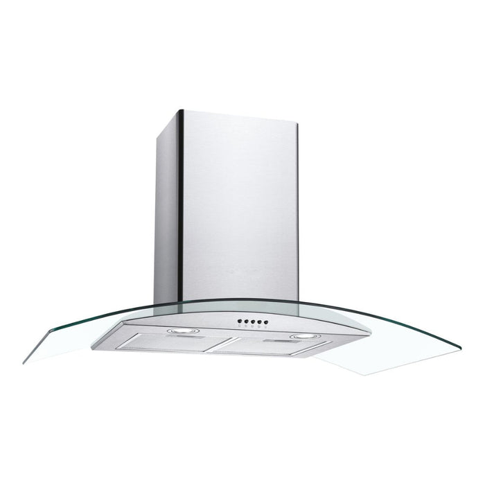 Unbranded CGM90NX/1 90cm Curved Glass Chimney Hood - St/Steel & Glass - Unbeatable Bathrooms