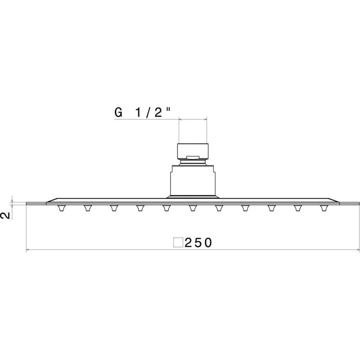 Vema Ultraslim Square Showerhead - Unbeatable Bathrooms