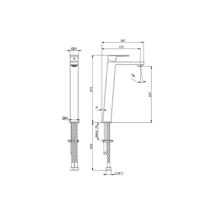 Vema Lys Tall Basin Mixer - Chrome - Unbeatable Bathrooms