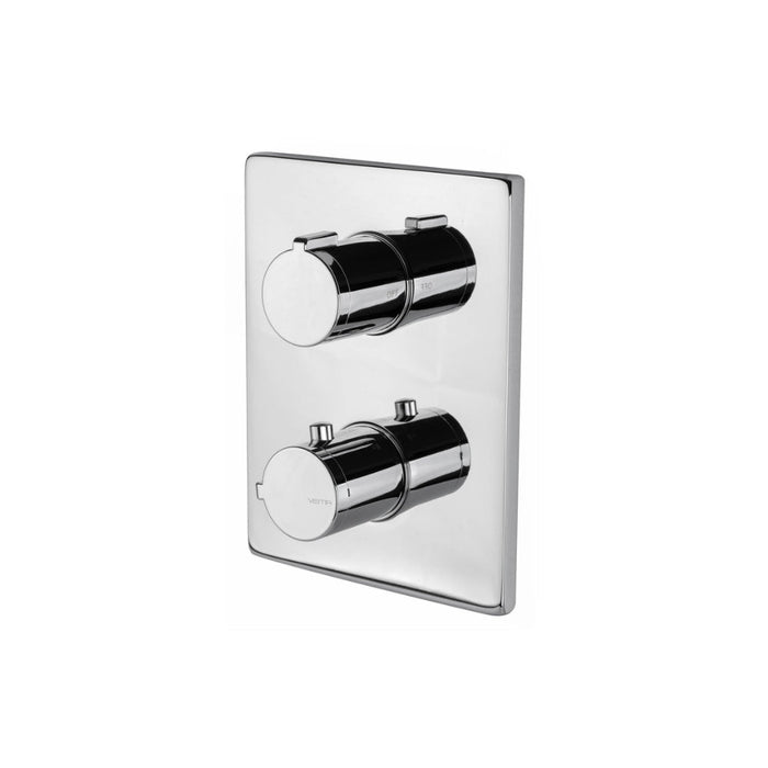 Vema Rectangular Two Outlet Thermostatic Mixer Valve - Unbeatable Bathrooms