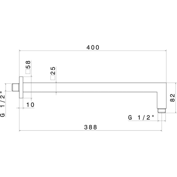 Vema Square Wall Arm - Unbeatable Bathrooms