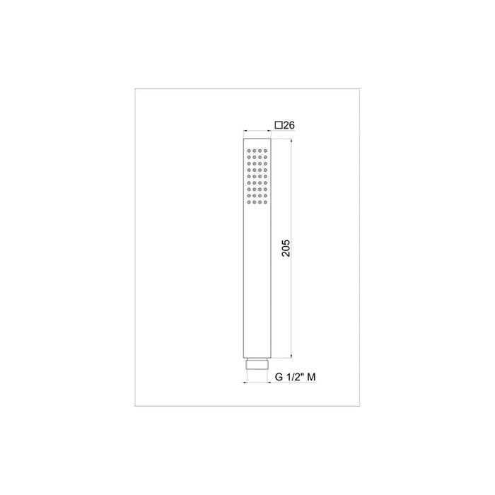 Vema Square Single Jet Handheld Showerhead - Unbeatable Bathrooms