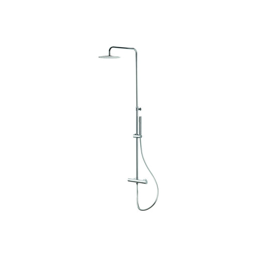 Vema Thermostatic Round Bar Valve w/Fixed Head & Riser - Chrome - Unbeatable Bathrooms