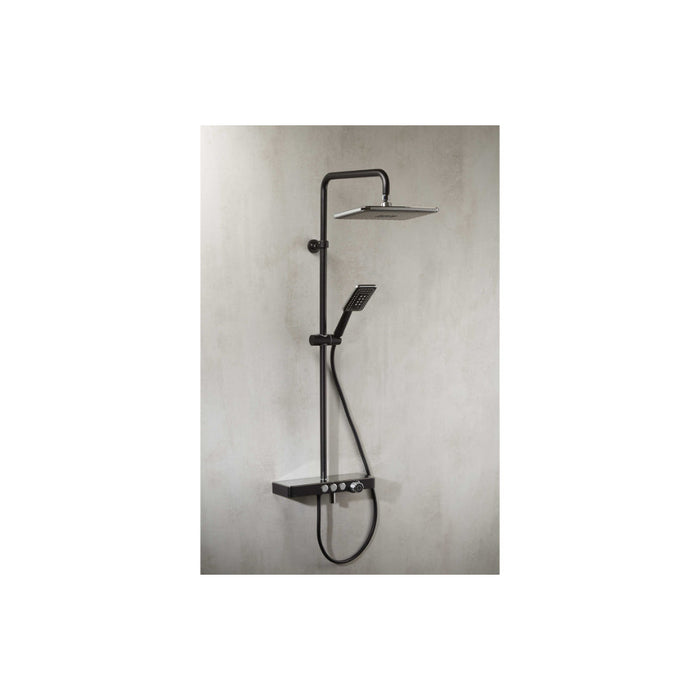 Vema Thermostatic Shower Column w/Fixed Head Riser Shelf & Foot Wash - Unbeatable Bathrooms