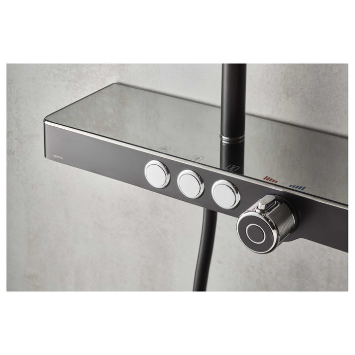 Vema Thermostatic Shower Column w/Fixed Head Riser Shelf & Foot Wash - Unbeatable Bathrooms