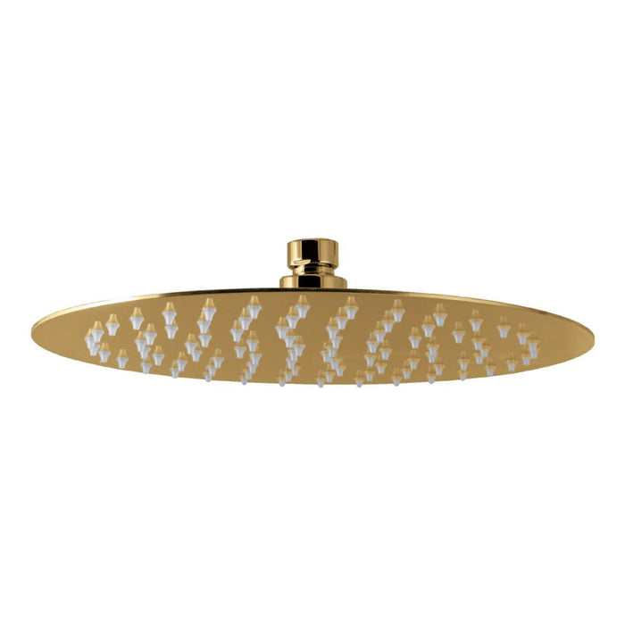 Vema Tiber 250mm Round Showerhead - Brushed Brass - Unbeatable Bathrooms