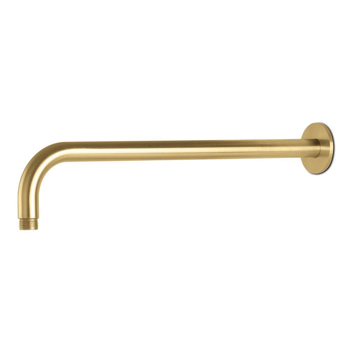 Vema Tiber 400mm Shower Arm - Brushed Brass - Unbeatable Bathrooms