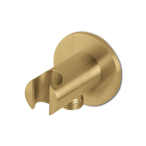 Vema Tiber Handset Wall Bracket & Outlet - Brushed Brass - Unbeatable Bathrooms