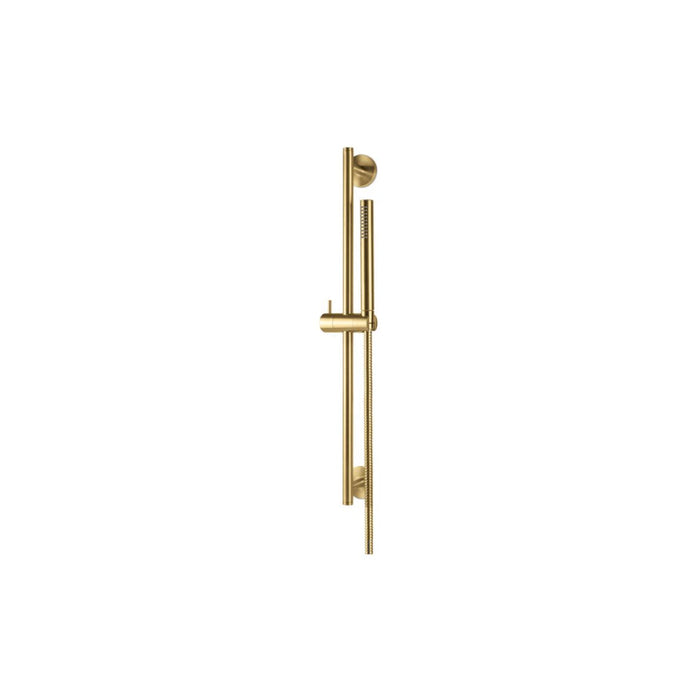 Vema Tiber Riser Handset & Hose Set - Brushed Brass - Unbeatable Bathrooms