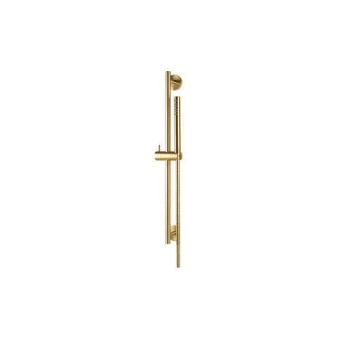 Vema Tiber Riser Handset & Hose Set - Brushed Brass - Unbeatable Bathrooms