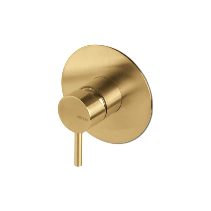 Vema Tiber Single Outlet Shower Mixer - Brushed Brass - Unbeatable Bathrooms