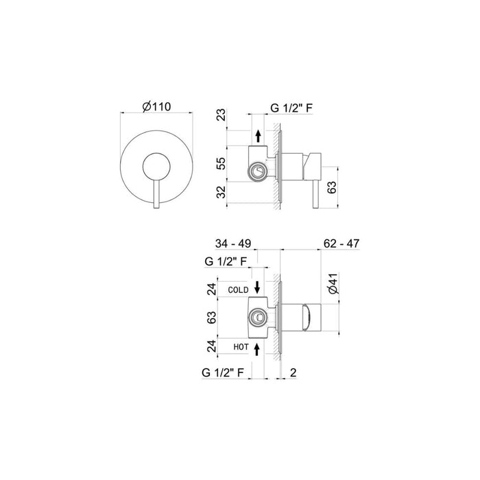 Vema Tiber Single Outlet Shower Mixer - St/Steel - Unbeatable Bathrooms