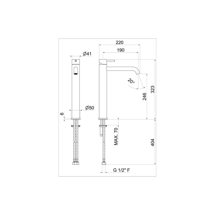 Vema Tiber Tall Basin Mixer - St/Steel - Unbeatable Bathrooms
