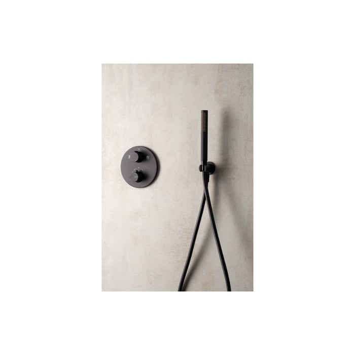 Vema Timea Black Handset Wall Bracket & Outlet - Unbeatable Bathrooms