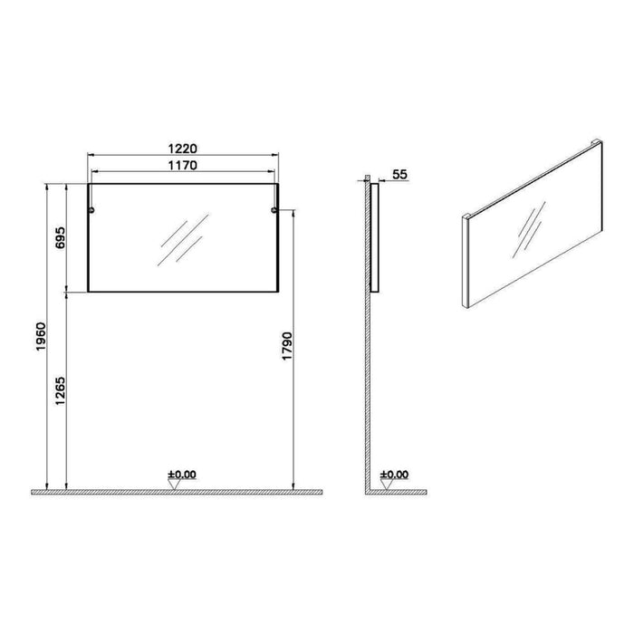 VitrA Rectangular Mirror - Brushed Chrome - Unbeatable Bathrooms