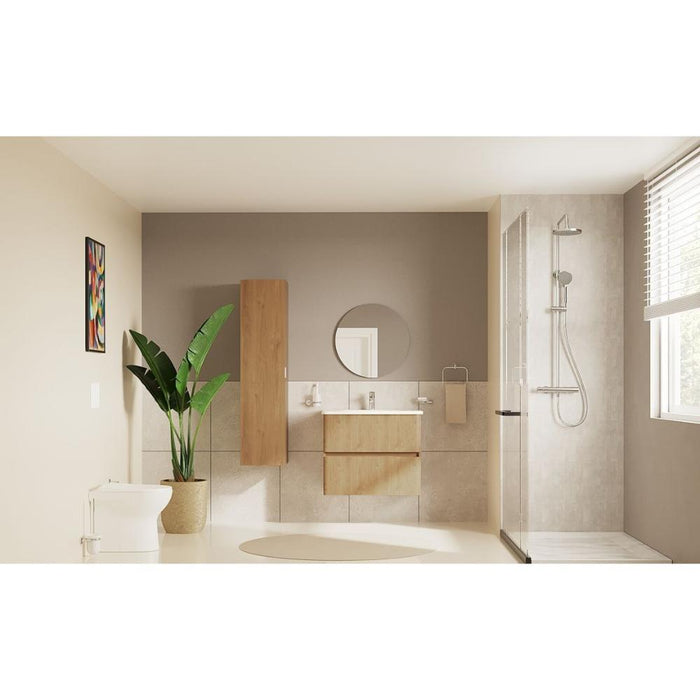 VitrA Round Mirror - Brushed Chrome - Unbeatable Bathrooms