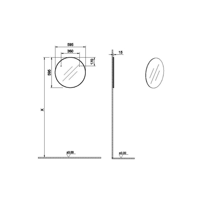VitrA Round Mirror - Brushed Chrome - Unbeatable Bathrooms